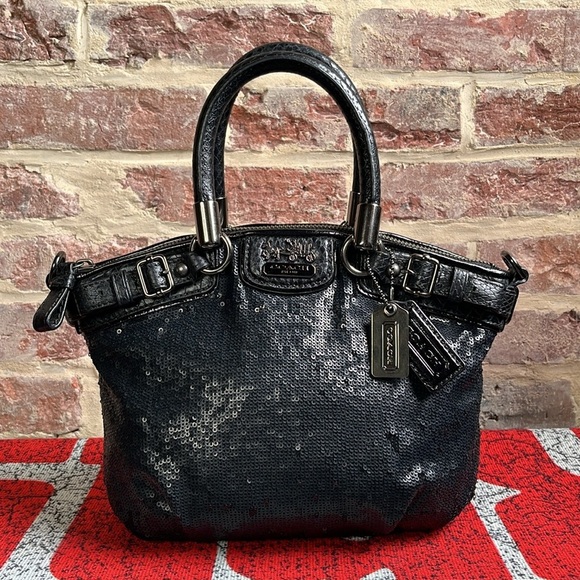 EUC Limited Edition Coach Madison Sophia
Ocelot Crossbody Bag in Black Sequins - Picture 3 of 13